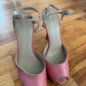 Nine West Pink and Tan Women's Heels